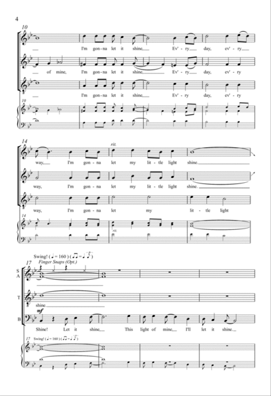 This Little Light Of Mine 4-Part scores gallery preview page 3