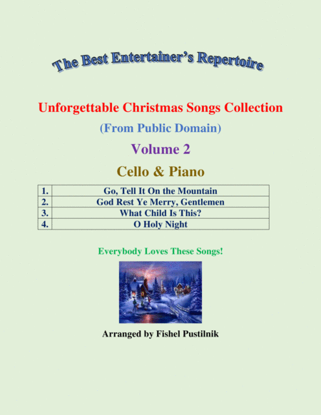 "Unforgettable Christmas Songs Collection" (from Public Domain) for Cello-Piano-Volume 2-Video image number null