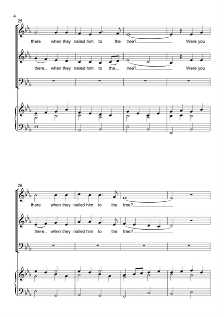 Were you there when they crucified my Lord? - 3 Part Choir - SAB - Mixed Voices 3-Part scores gallery preview page 4