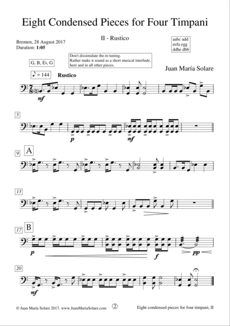 Eight Condensed Pieces for Four Timpani Percussion scores gallery preview page 5