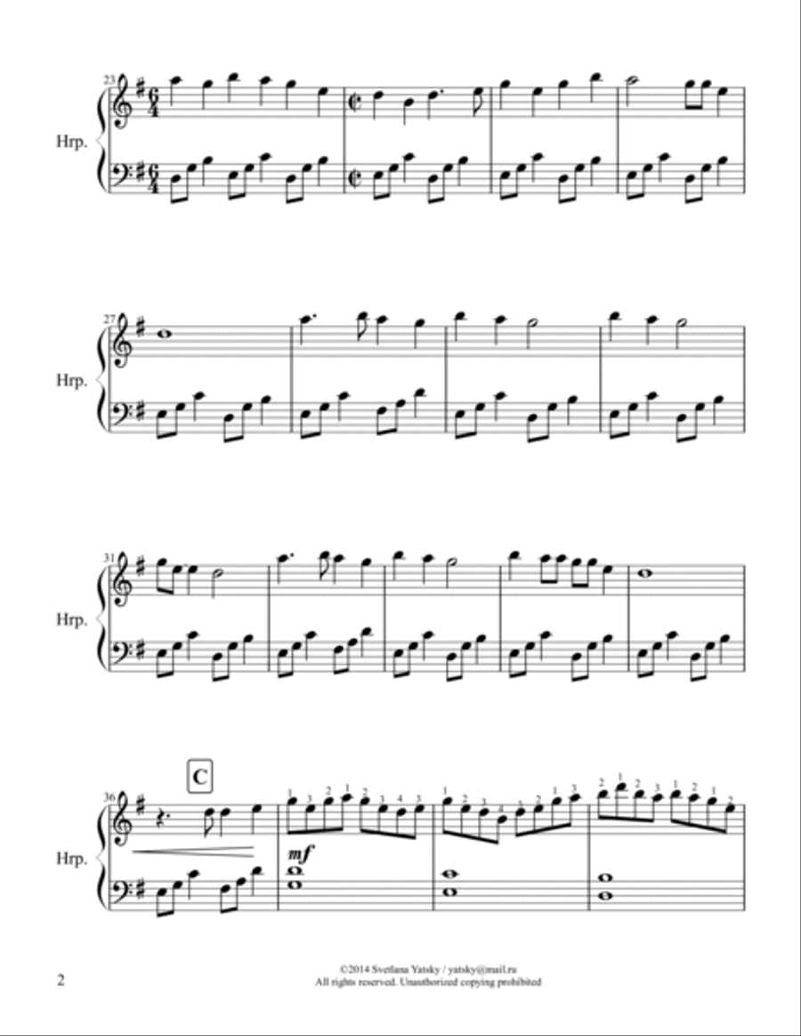 Down to the River to Pray Harp scores gallery preview page 2