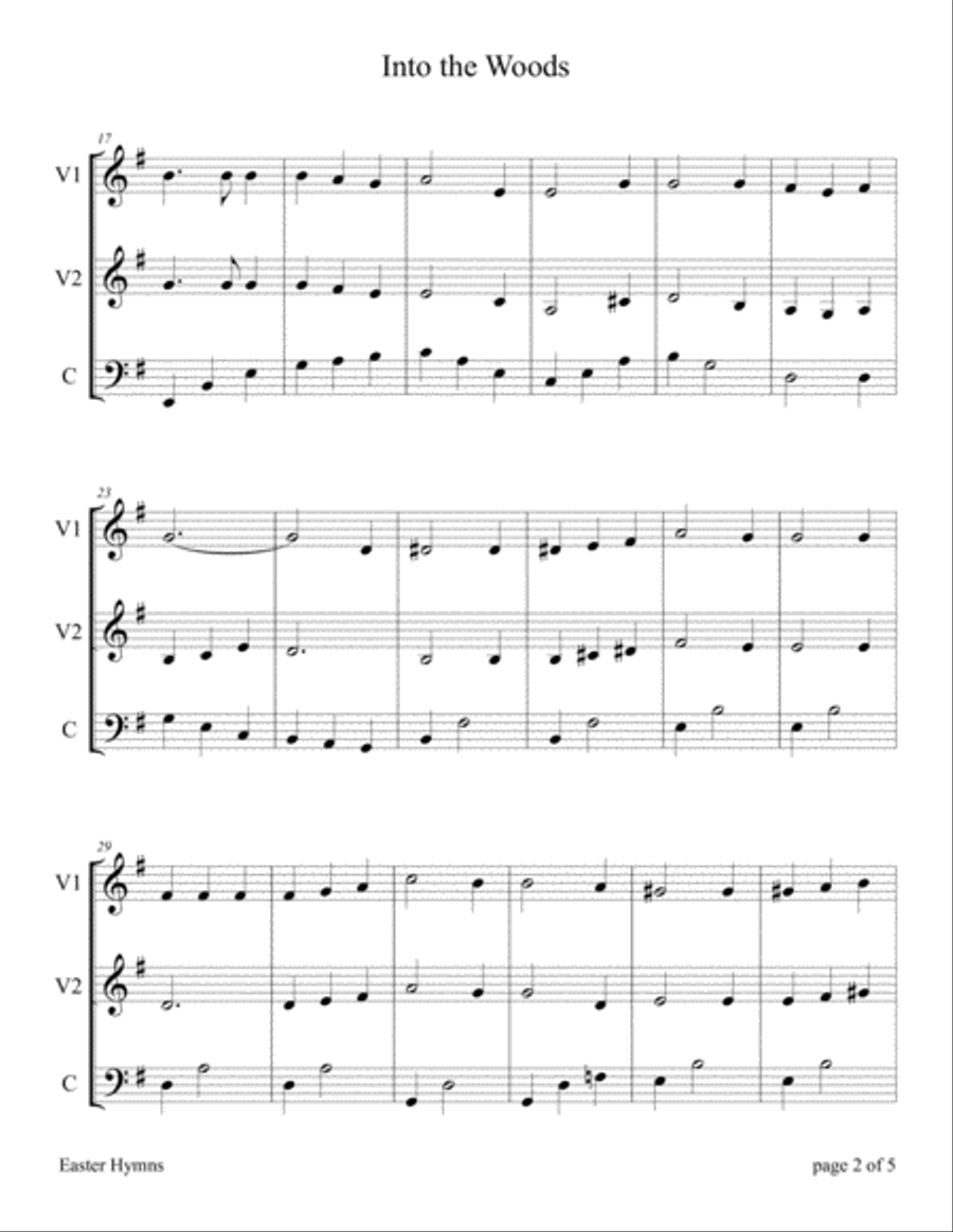 Into the Woods My Master Went (for String Trio – 2 Violins and 1 Cello) String Trio scores gallery preview page 5