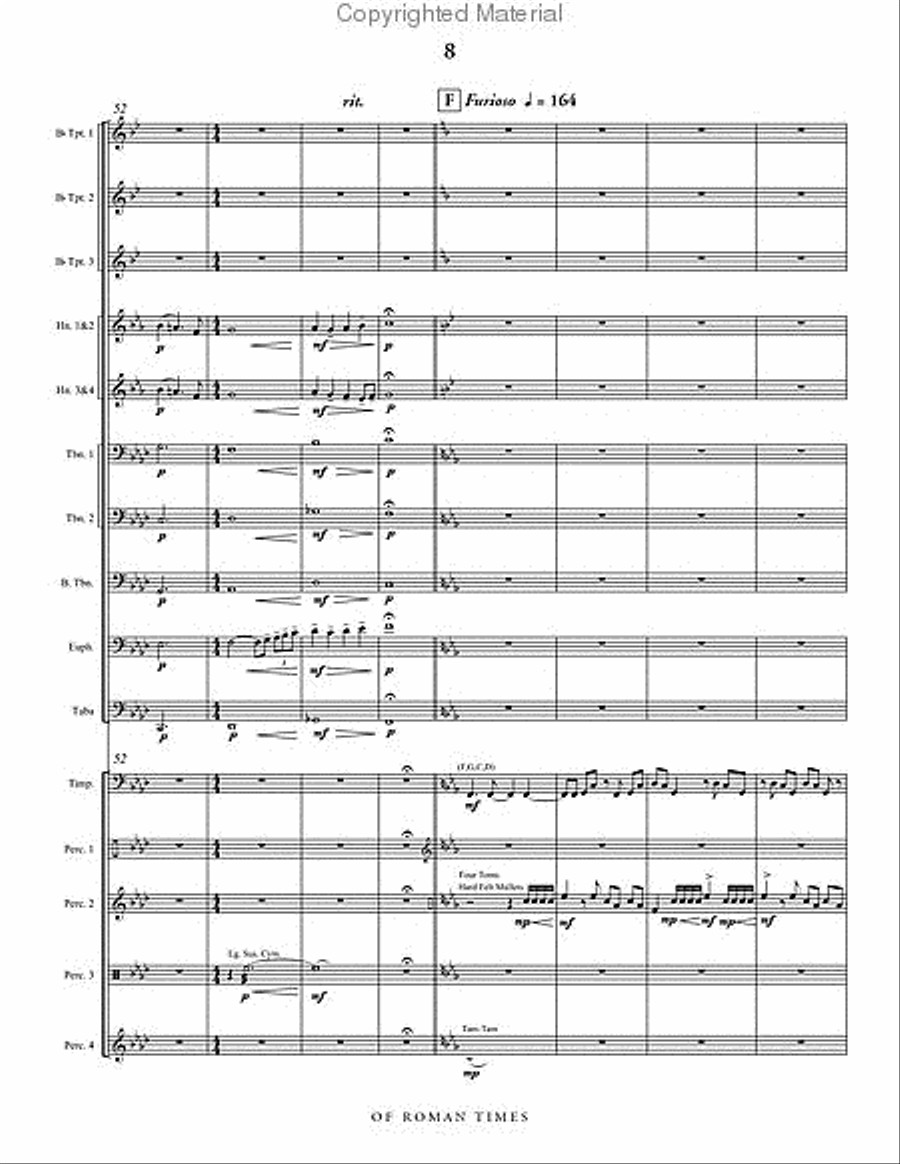 Of Roman Times (score & parts) Percussion Ensemble scores gallery preview page 9