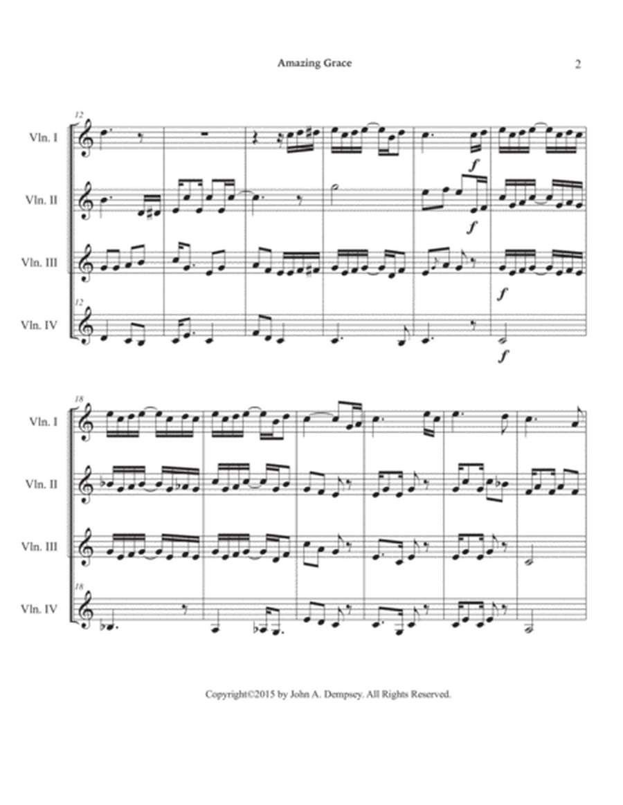 Amazing Grace / The Entertainer (Violin Quartet) image number null