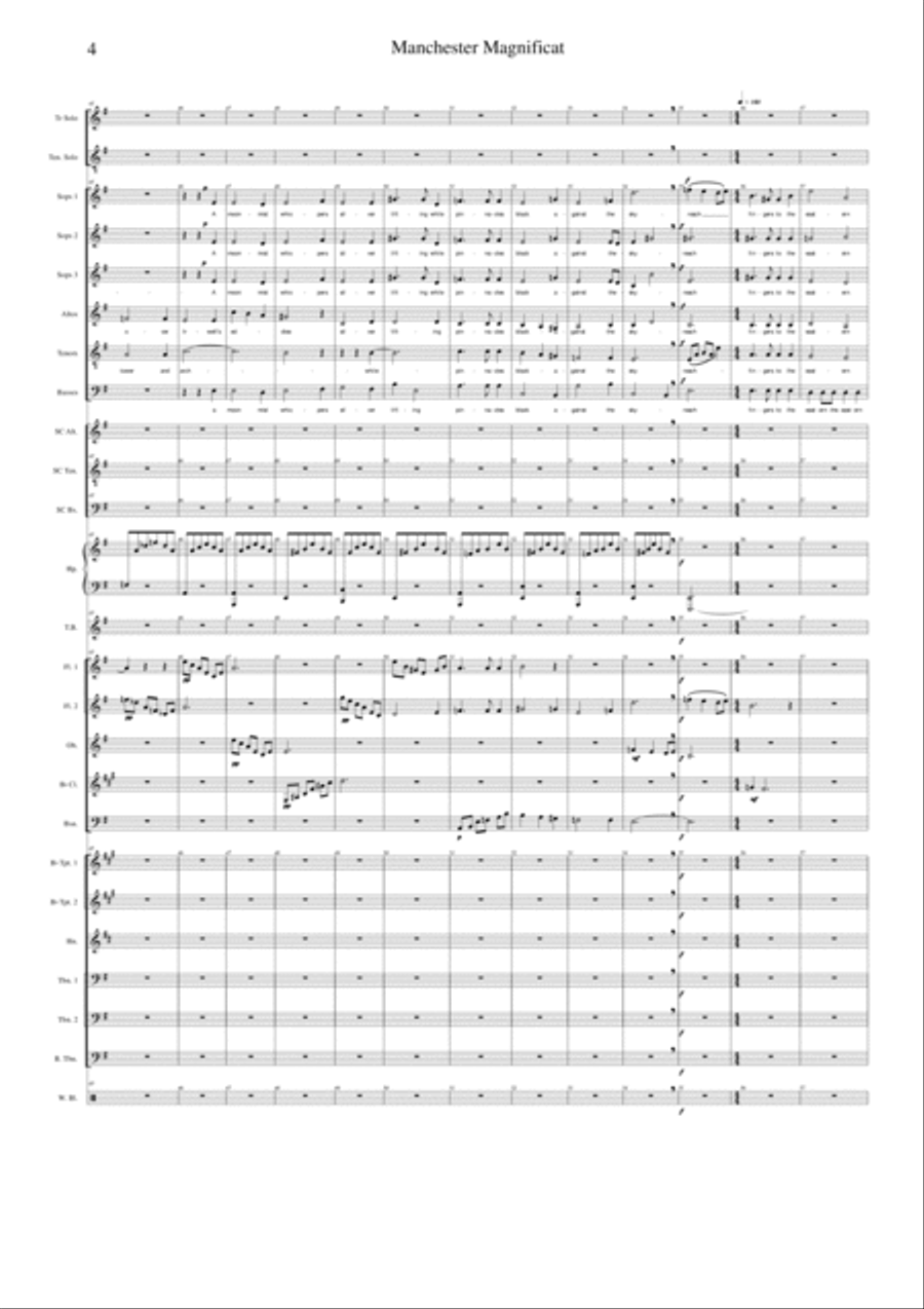 Manchester Magnificat - full orchestral version, parts and choral reduction, score Choir scores gallery preview page 4