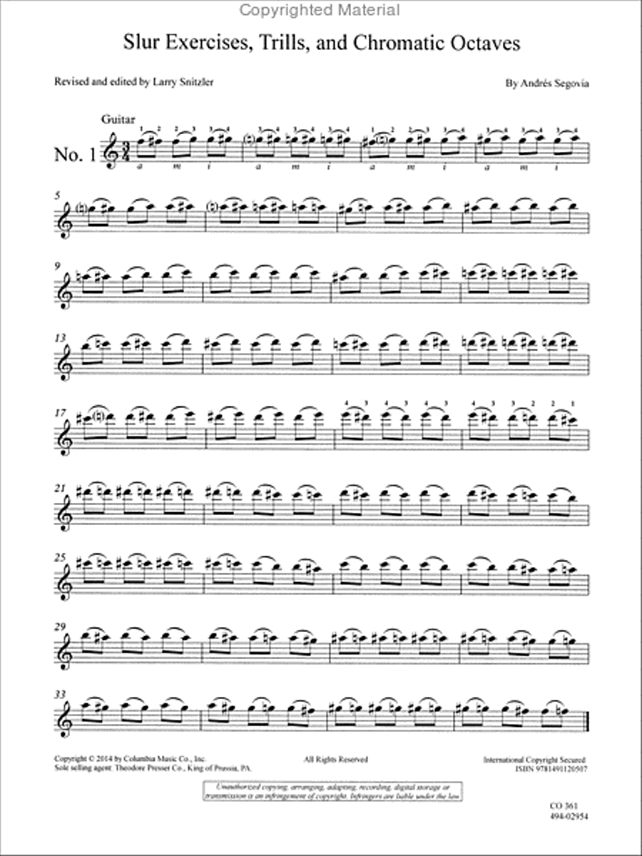 Slur Exercises, Trills, and Chromatic Octaves