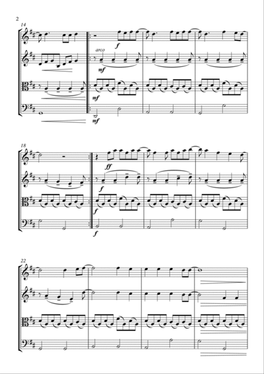 Dancing On My Own String Quartet scores gallery preview page 2