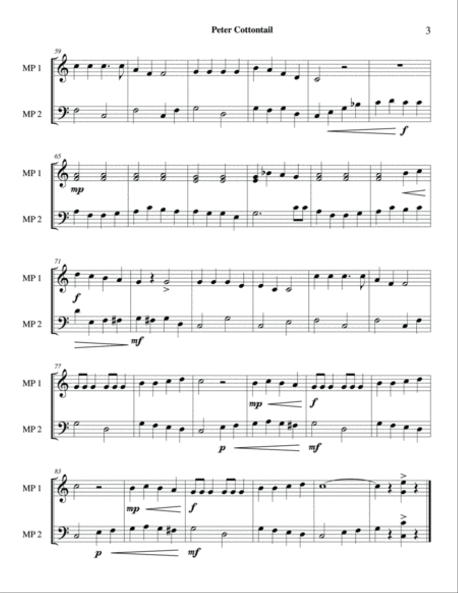 Peter Cottontail Percussion scores gallery preview page 4