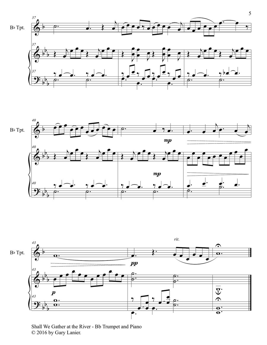 GENTLE HYMNS FOR WORSHIP (Bb Trumpet and Piano with Parts) B-Flat Trumpet scores gallery preview page 6