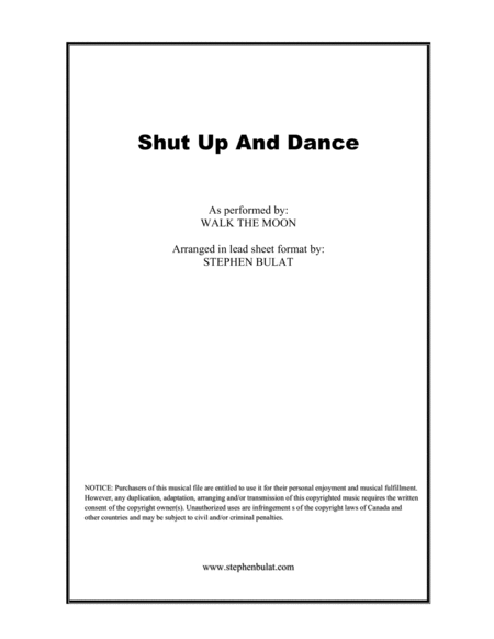 Shut Up And Dance