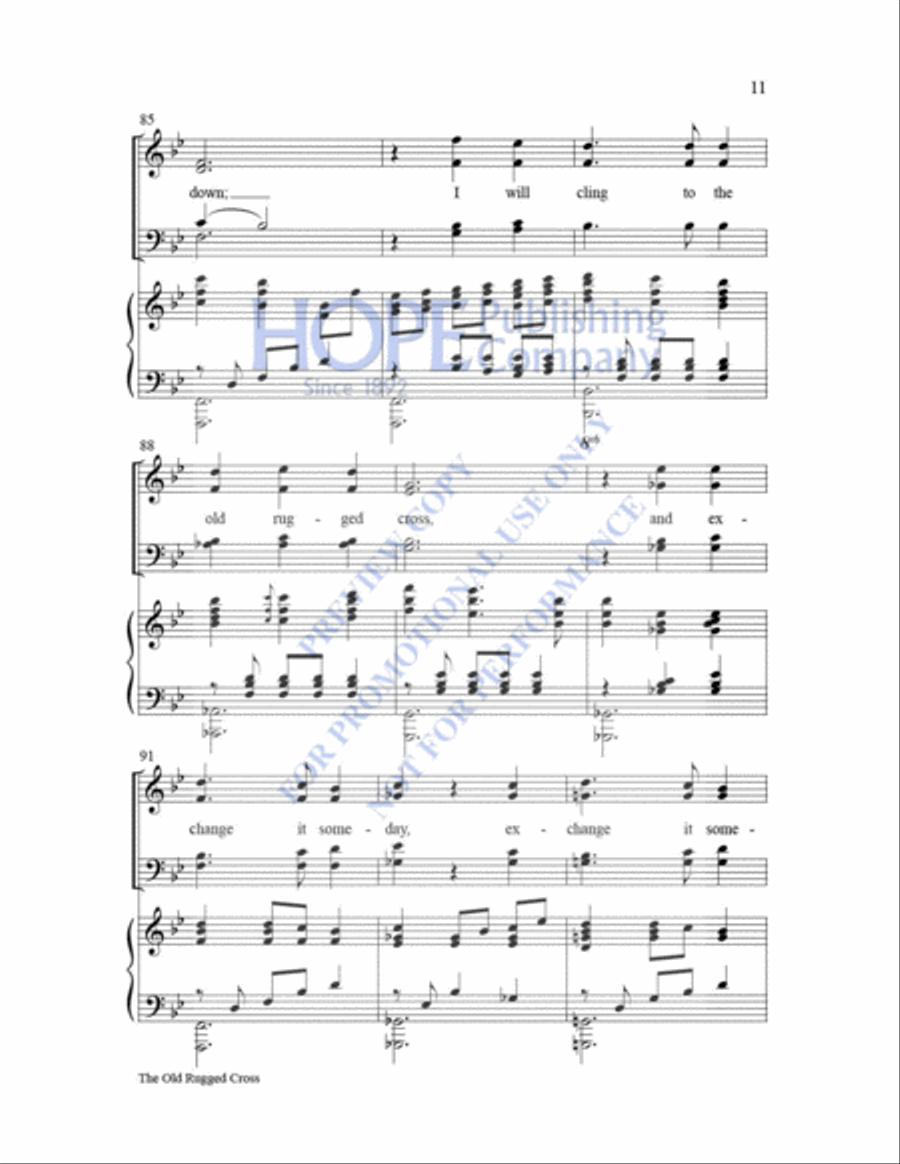 The Old Rugged Cross 4-Part scores gallery preview page 12