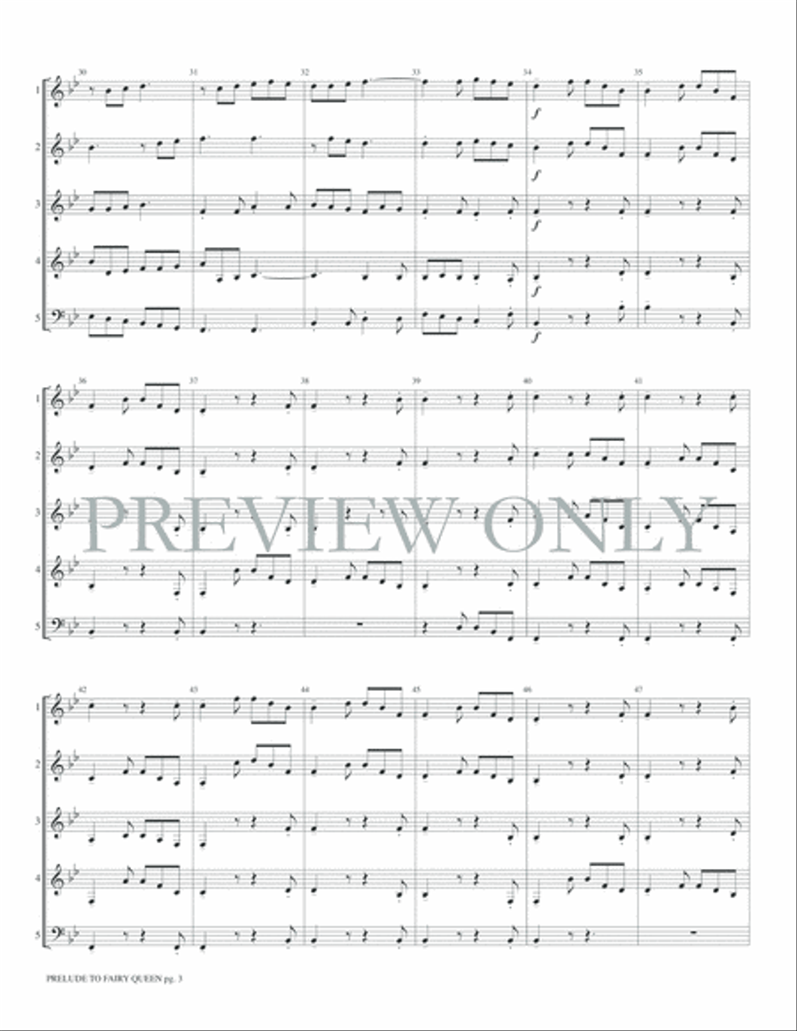 Prelude to Act I from The Fairy Queen Woodwind Ensemble scores gallery preview page 5