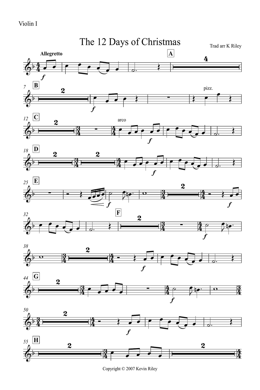 The 12 days of Christmas String Quartet scores gallery preview page 6