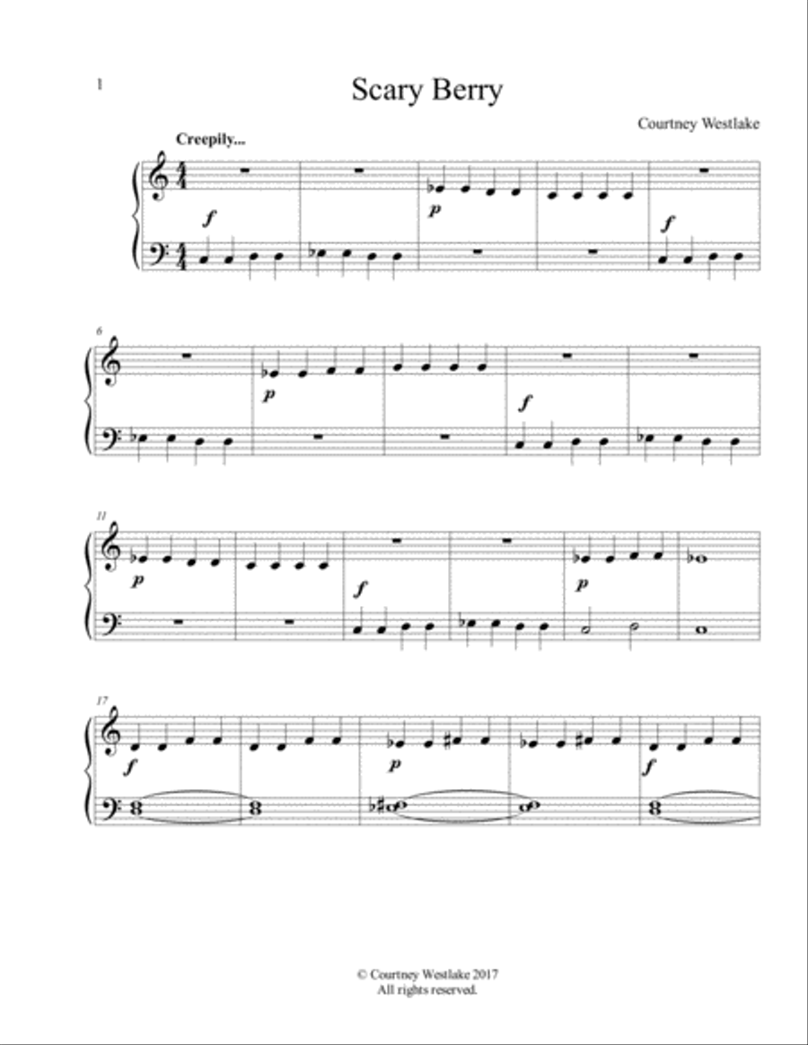Scary Berry Scary Berry Easy Piano scores gallery preview page 1