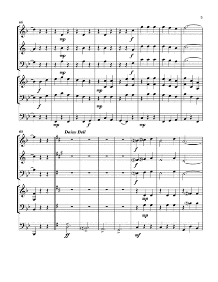 World War I Medley 3 Brass Ensemble scores gallery preview page 6