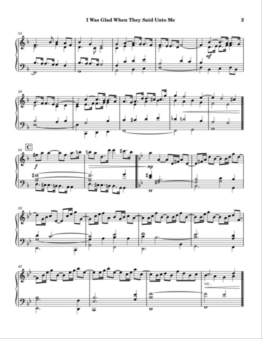 I Was Glad When They Said Unto Me Organ Solo scores gallery preview page 3