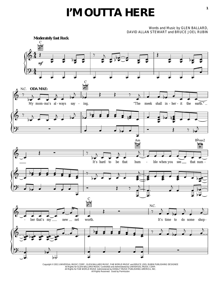 I'm Outta Here I'm Outta Here Guitar scores gallery preview page 1