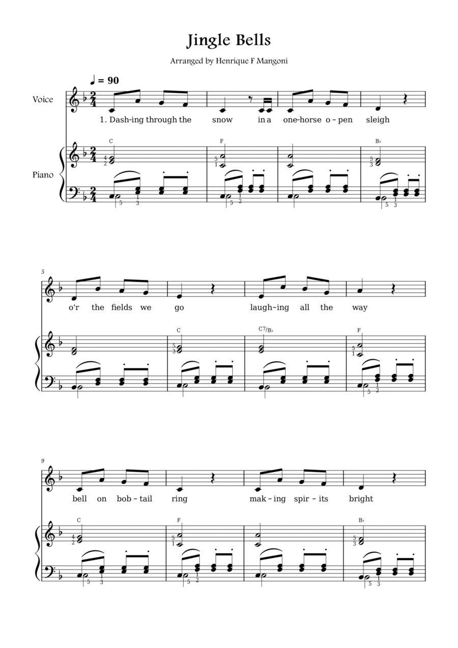 Jingle Bells Voice scores gallery preview page 1
