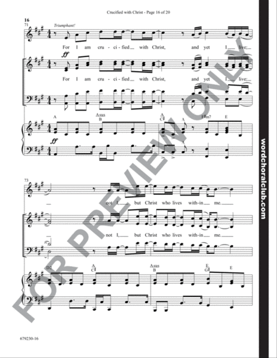 Crucified with Christ - Anthem 4-Part scores gallery preview page 16