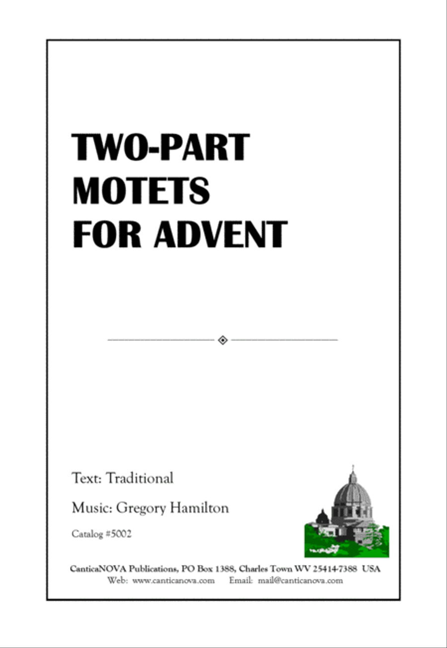 Two-part Motets for Advent 2-Part scores gallery preview page 1