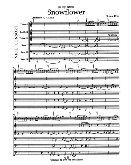 Snowflower (score and part set)