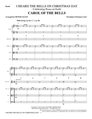 Book cover for I Heard The Bells On Christmas Day (Celebrating Peace On Earth) - Full Score