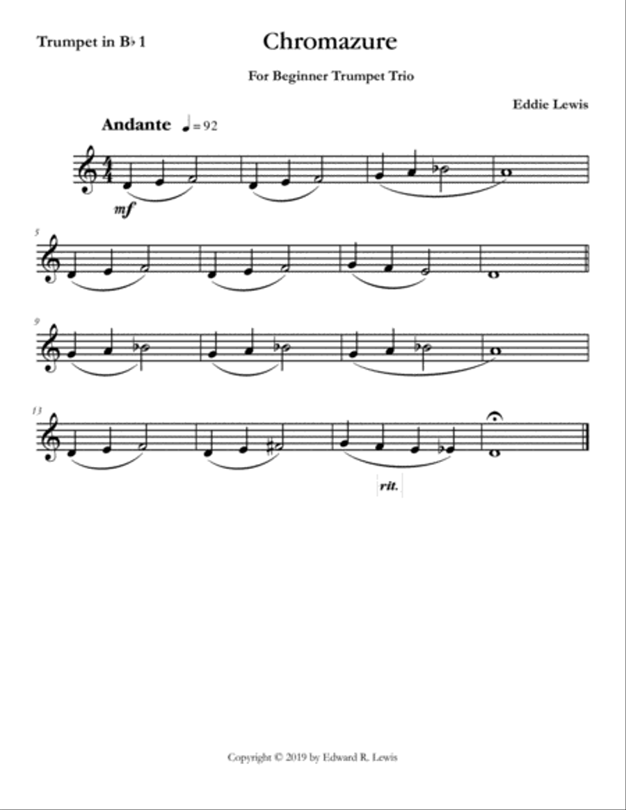 Chromazure for Beginner Trumpet Trio (Easy) Trumpet Trio scores gallery preview page 2