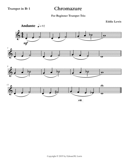 Chromazure for Beginner Trumpet Trio (Easy) image number null