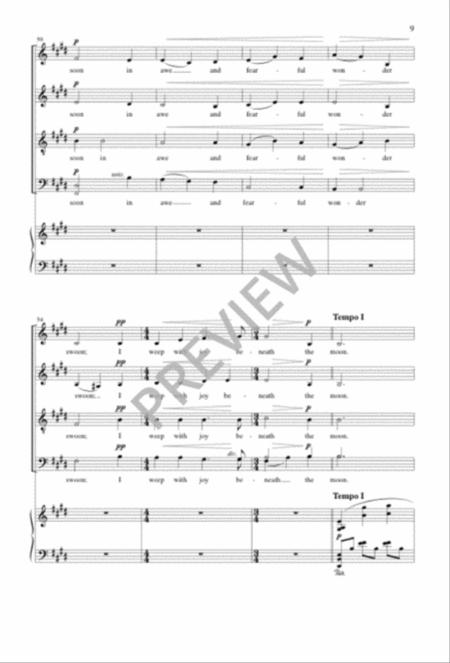 Ballade to the Moon 4-Part scores gallery preview page 9