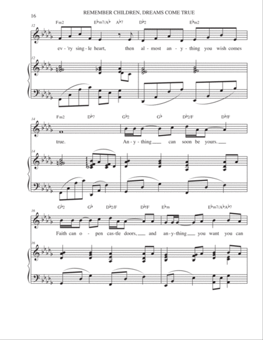 REMEMBER, CHILDREN, DREAMS COME TRUE Piano Solo scores gallery preview page 3