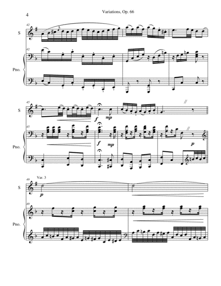 Variations, Op. 66 - bass clarinet and piano