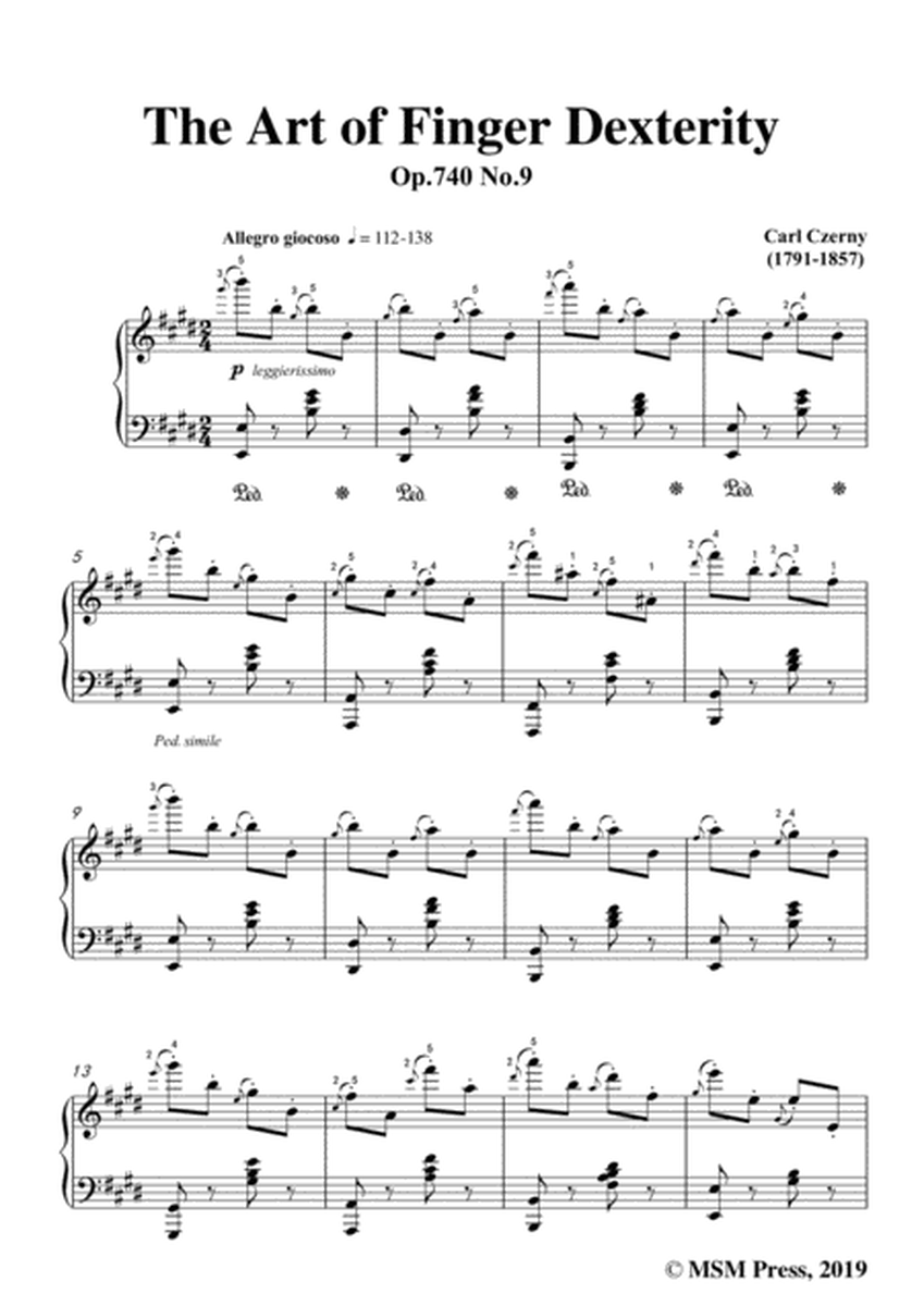 Czerny-The Art of Finger Dexterity,Op.740 No.9,for Piano image number null