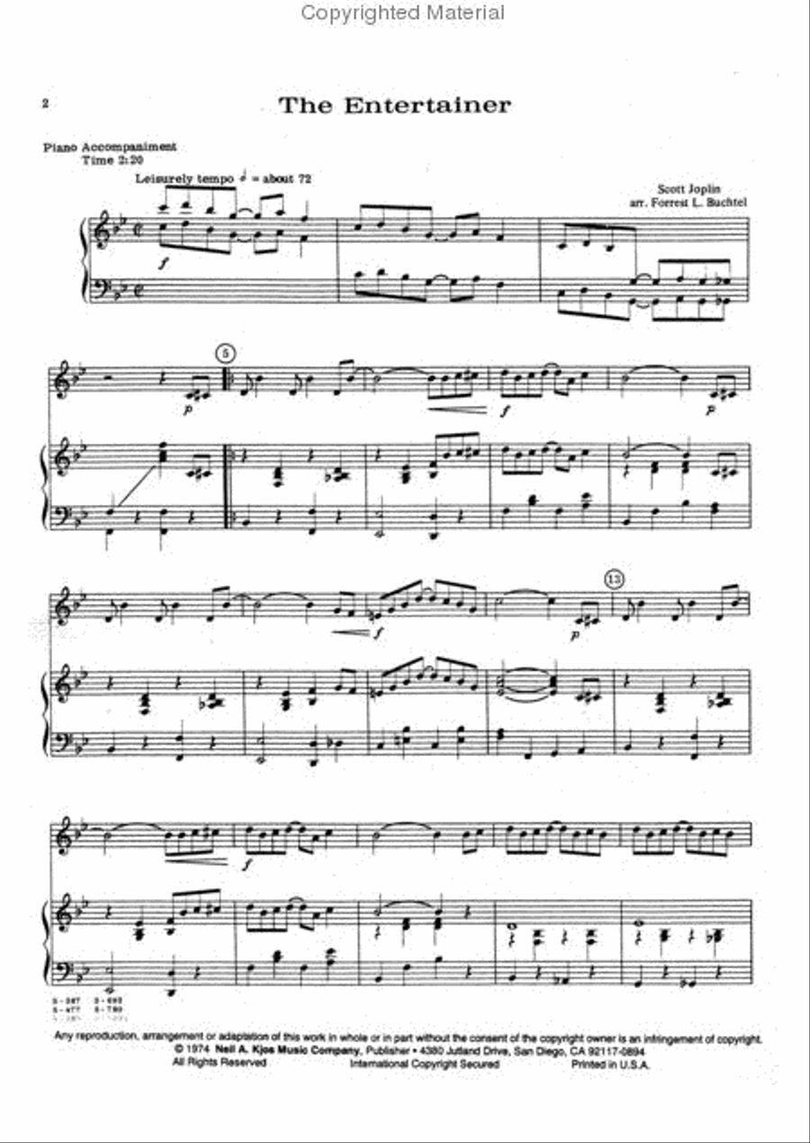 The Entertainer Alto Saxophone scores gallery preview page 2