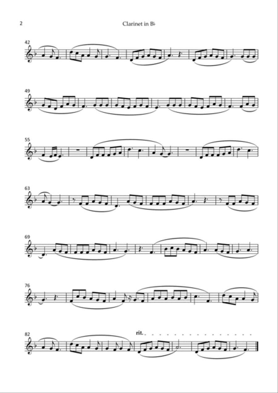 Dandelions B-Flat Clarinet scores gallery preview page 2