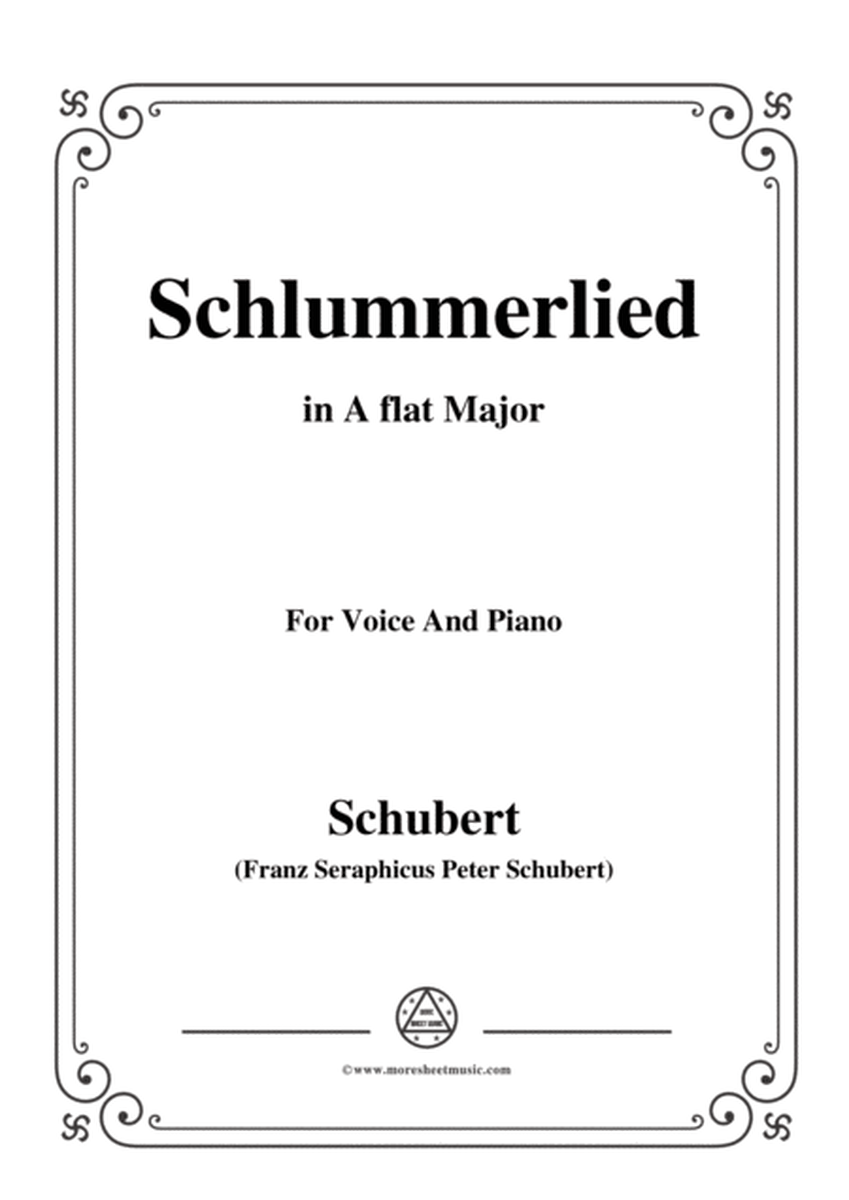 Schubert-Schlummerlied,in A flat Major,Op.24 No.2,for Voice and Piano image number null