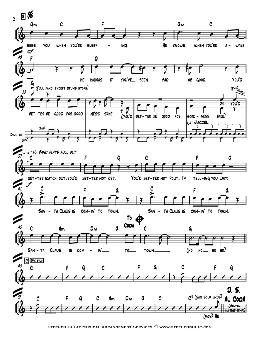 Santa Claus Is Comin' To Town Piano, Vocal scores gallery preview page 3