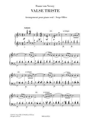 F. VON VECSEY - VALSE TRISTE for piano