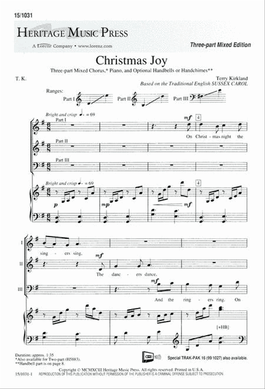 Christmas Joy 3-Part scores gallery preview page 1