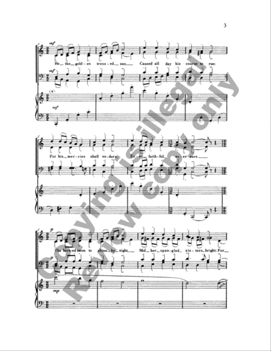 Let Us With a Gladsome Mind 4-Part scores gallery preview page 4