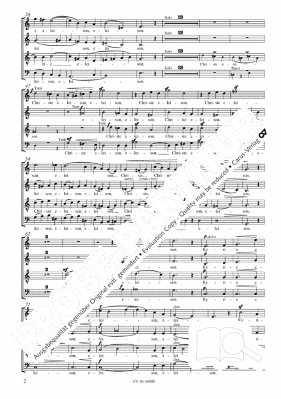 Mass in C Major 4-Part scores gallery preview page 3
