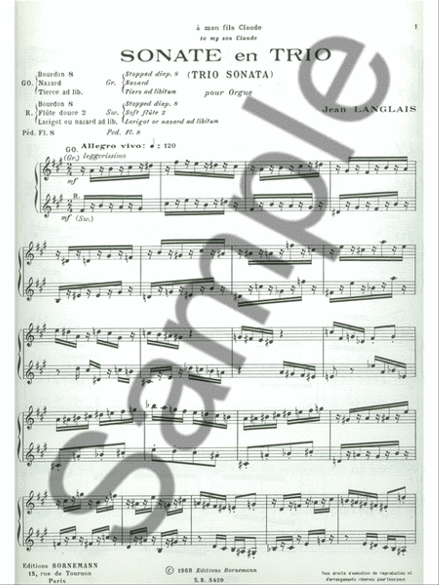 Sonate En Trio (organ) Organ scores gallery preview page 2