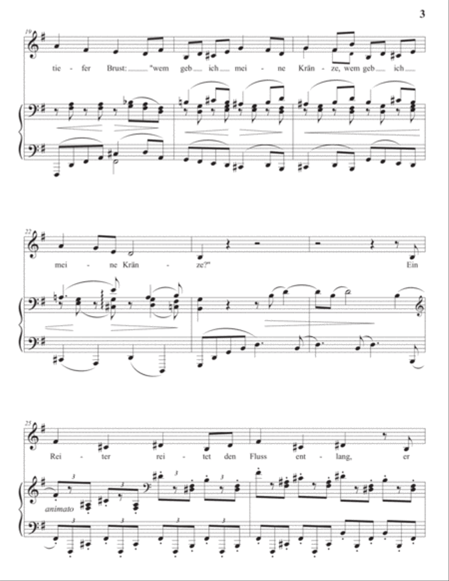 BRAHMS: Es liebt sich so lieblich im Lenze! Op. 71 no. 1 (transposed to G major) Voice scores gallery preview page 4