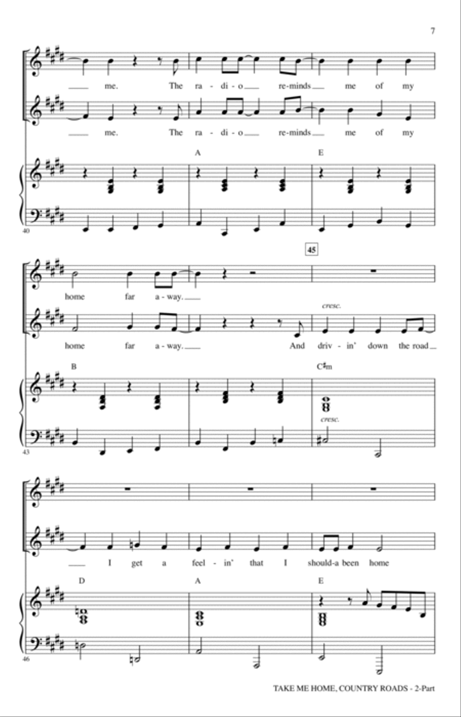 Take Me Home, Country Roads (arr. Roger Emerson) 2-Part scores gallery preview page 5