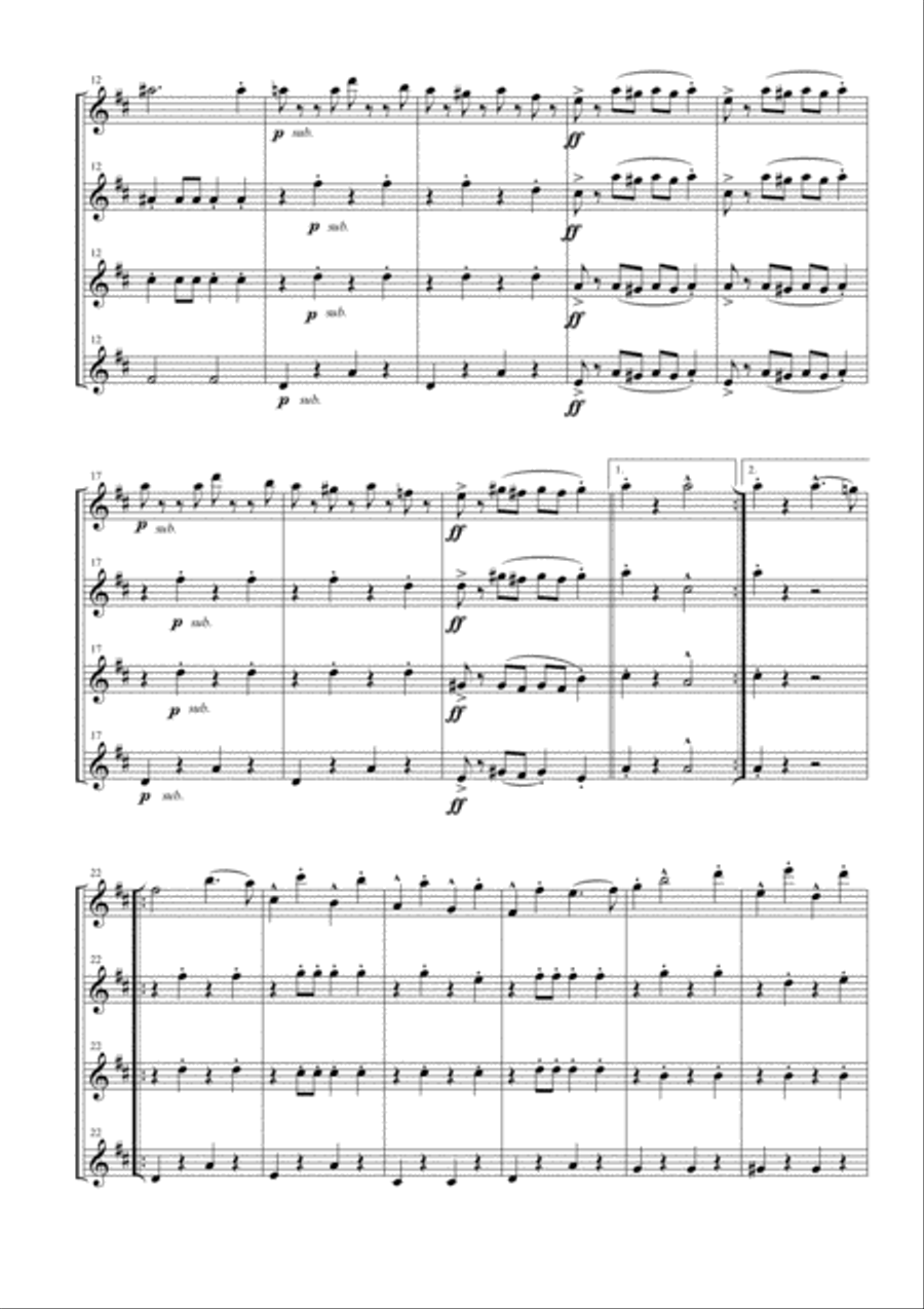 The Stars and Stripes Forever for Flute Quartet Flute Quartet scores gallery preview page 2