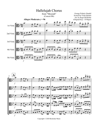 Hallelujah (from "Messiah") (Bb) (Viola Quintet)