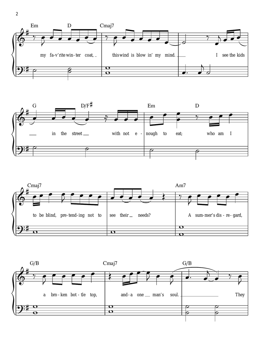 Man In The Mirror Easy Piano scores gallery preview page 2