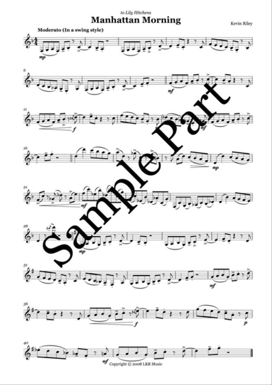Manhattan Morning Clarinet Solo scores gallery preview page 1