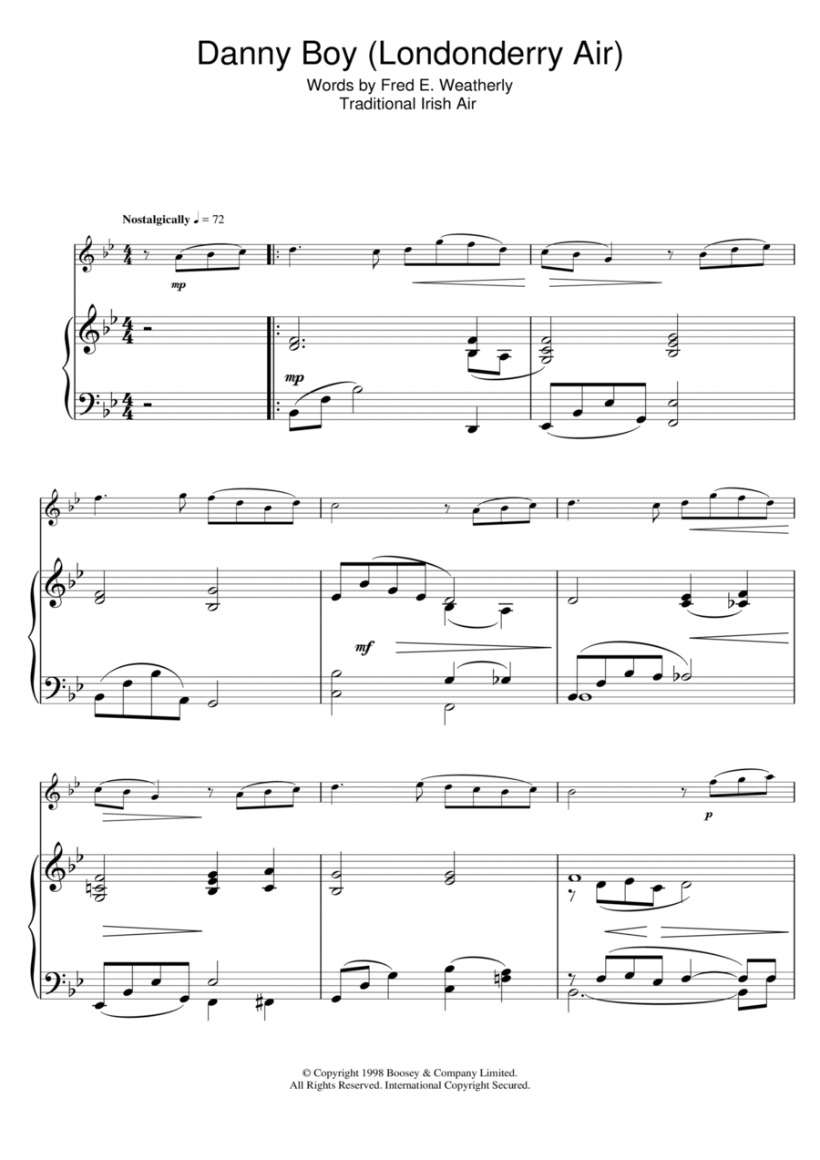 Danny Boy Danny Boy Flute Solo scores gallery preview page 1