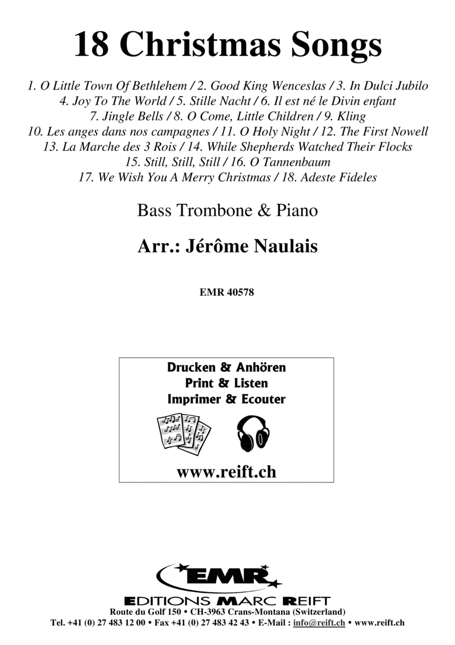 18 Christmas Songs Trombone scores gallery preview page 1