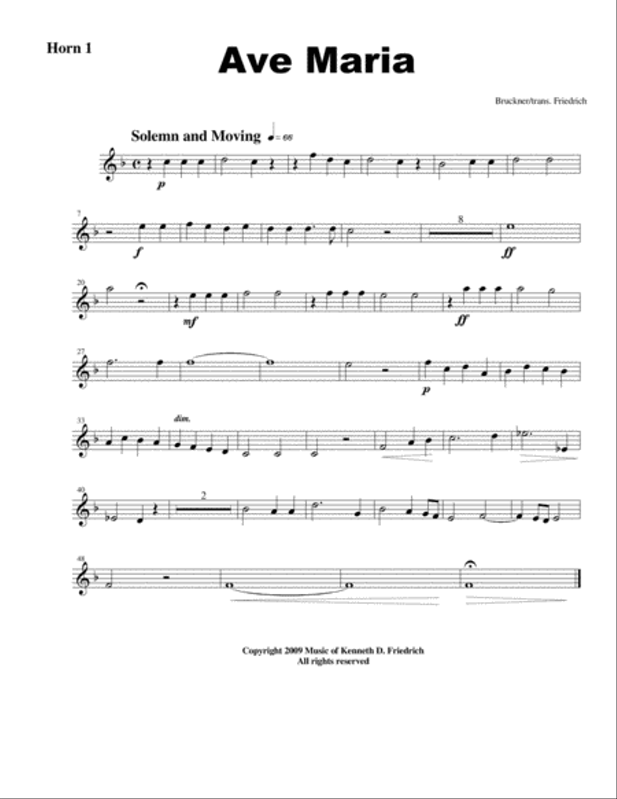 Bruckner - Ave Maria Bruckner - Ave Maria Brass Ensemble scores gallery preview page 3